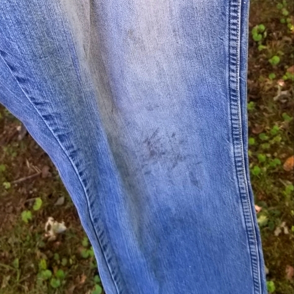 WORN WRANGLER SLIM CUT BLUE DENIM JEANS 35x33 - Picture 2 of 5